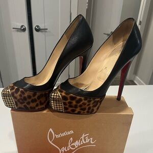 Maggie 140 gold cap toe pony hair Christian Louboutin 39.5 - great condition